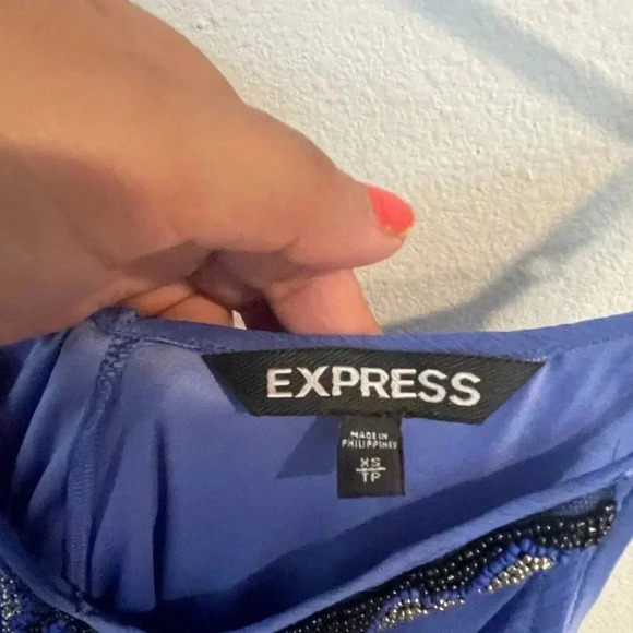 Express beaded v-neck mini dress - Picture 5 of 5